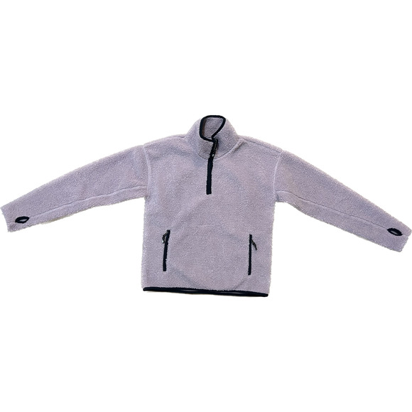 Brooks Brothers Women’s Teddy Fleece Half Zip Pullover Shearling Purple Small - Picture 1 of 13